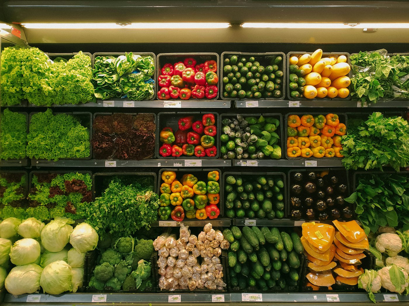 Crates of fresh produce